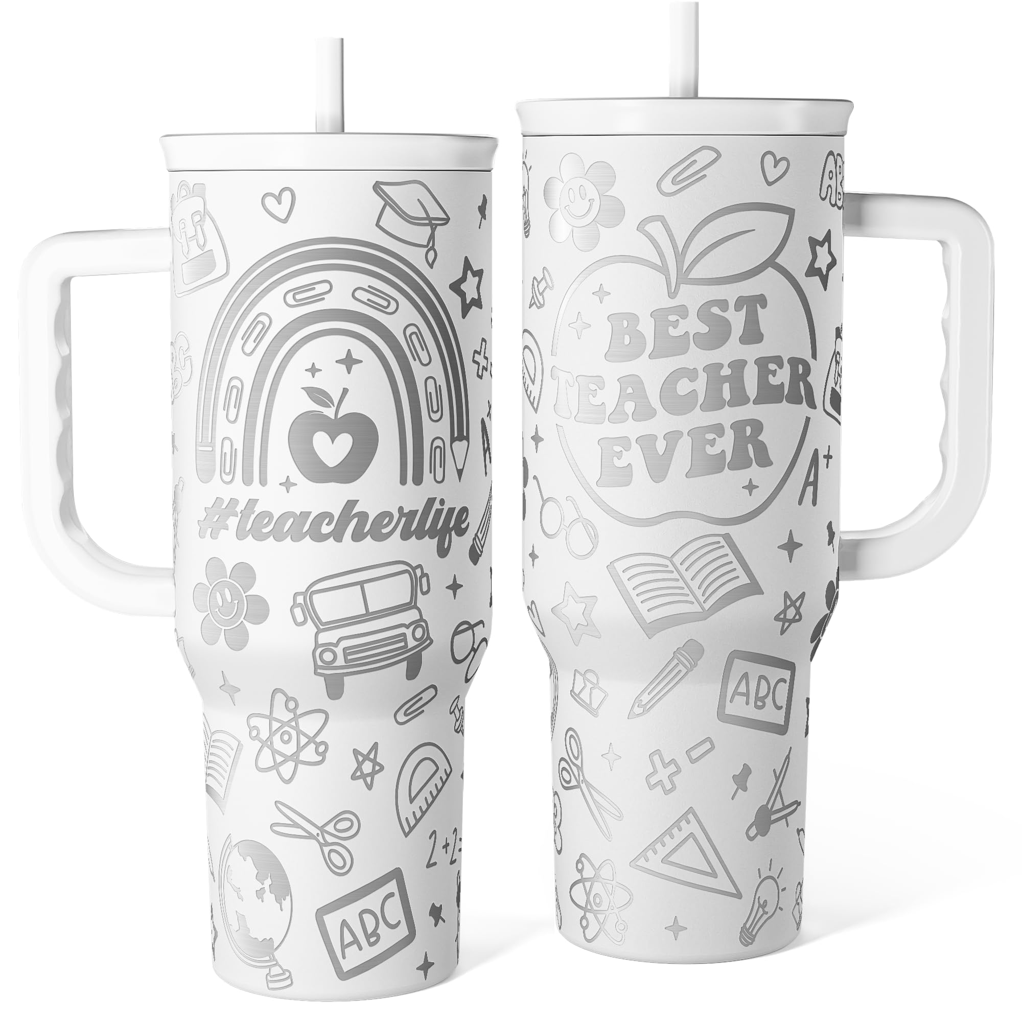Sandjest mejor profesor vaso 40oz con mango ergonómico para llevar.