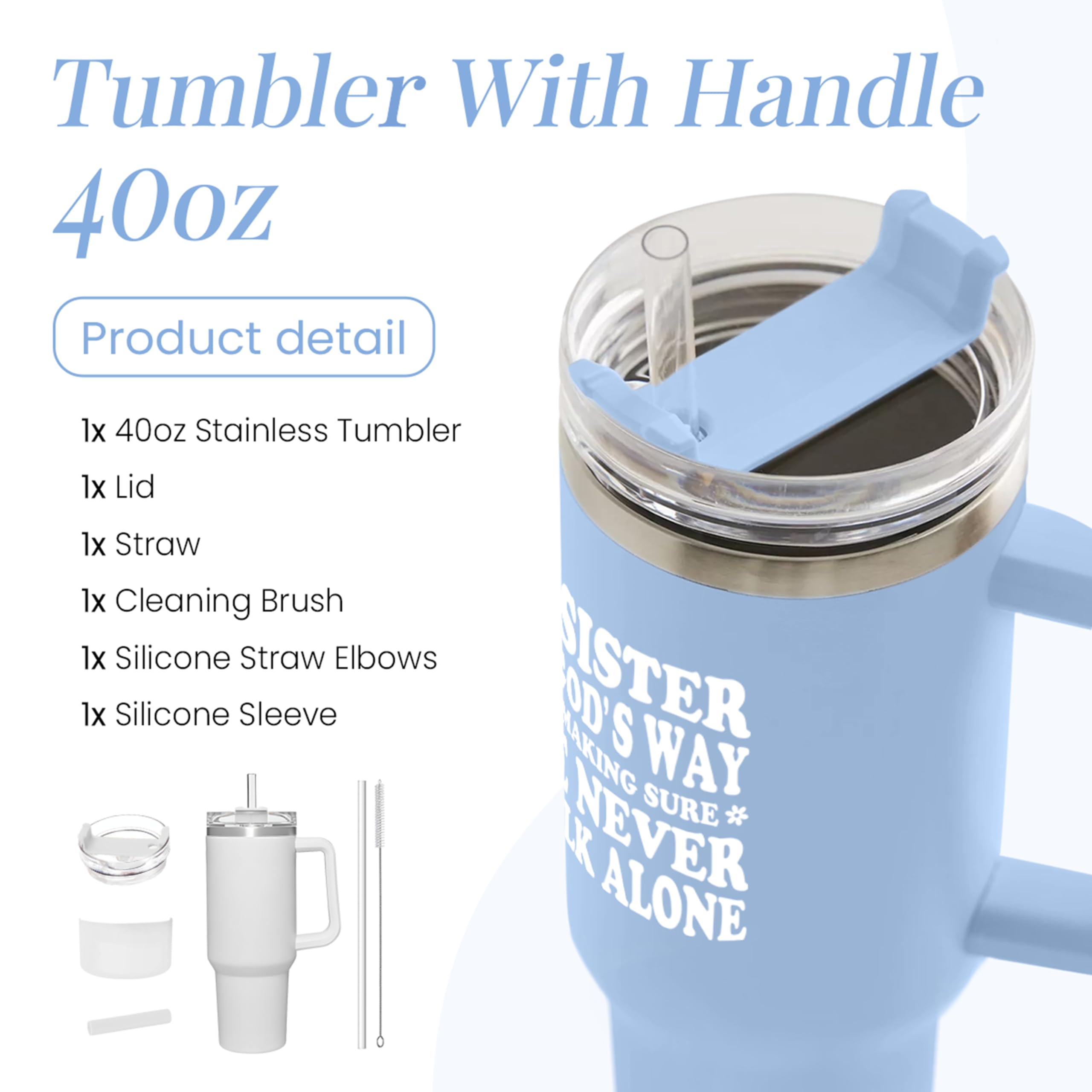 SANDJEST tumbler 40oz con doble aislamiento mantiene bebidas frías o calientes.