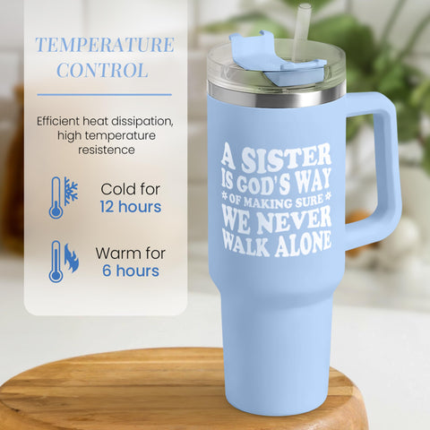 SANDJEST tumbler 40oz con manija ergonómica, transporte cómodo.