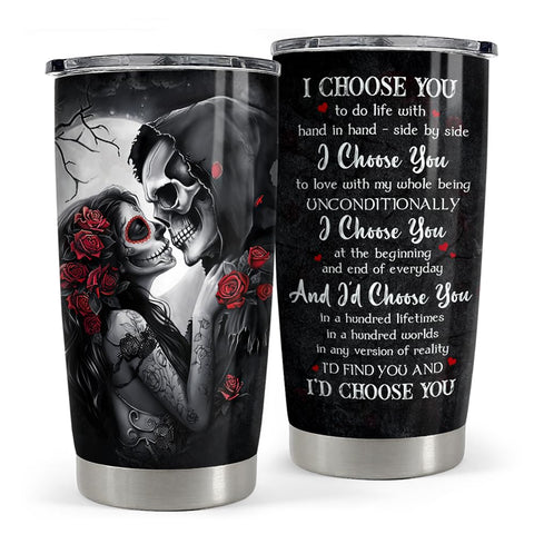 Sandjest vaso con diseño de calaveras 20oz en acero inoxidable, mantiene la bebida caliente o fría.
