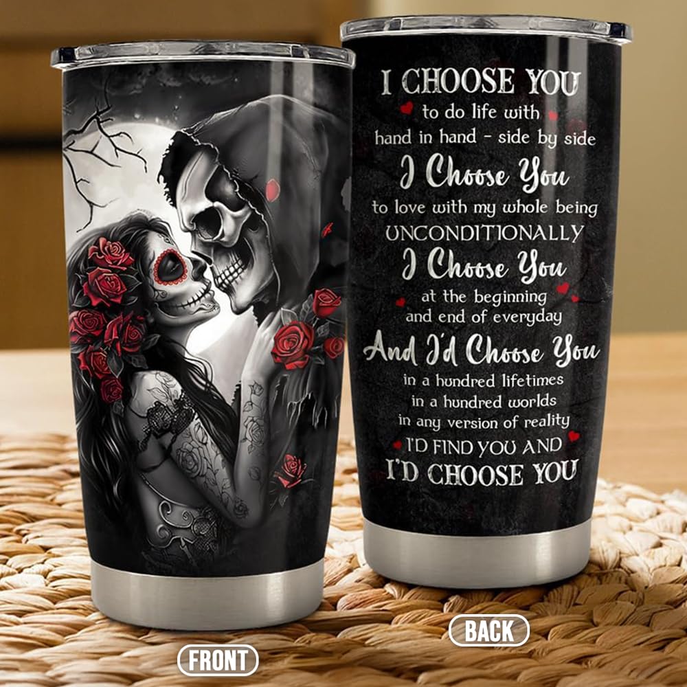 Diseño de calaveras atractivo de Sandjest para regalo de pareja.