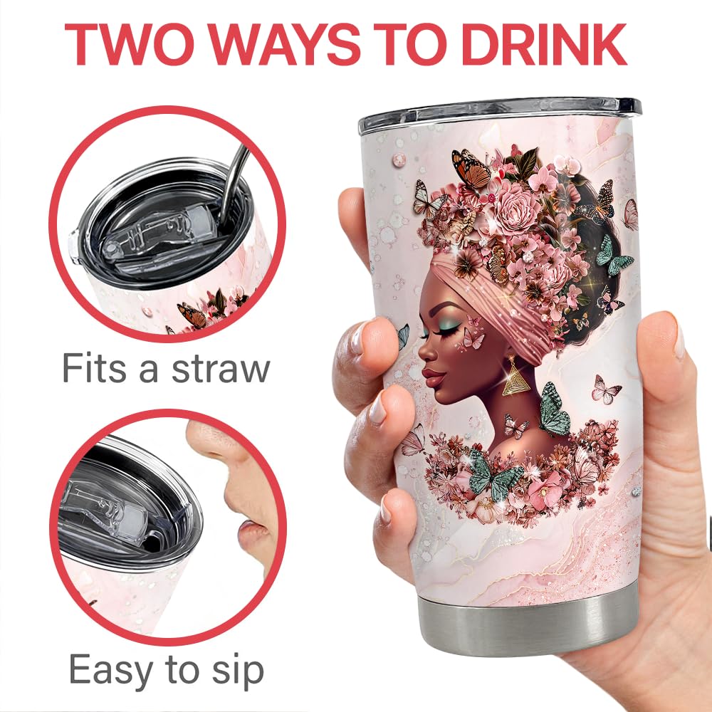 SANDJEST taza 20oz negro acero inoxidable, estilo elegante para la oficina