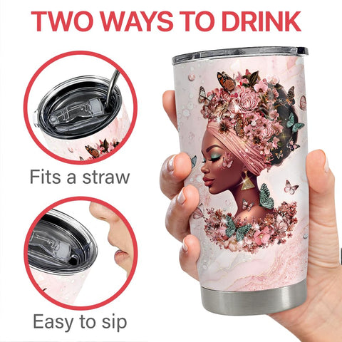 SANDJEST taza 20oz negro acero inoxidable, estilo elegante para la oficina