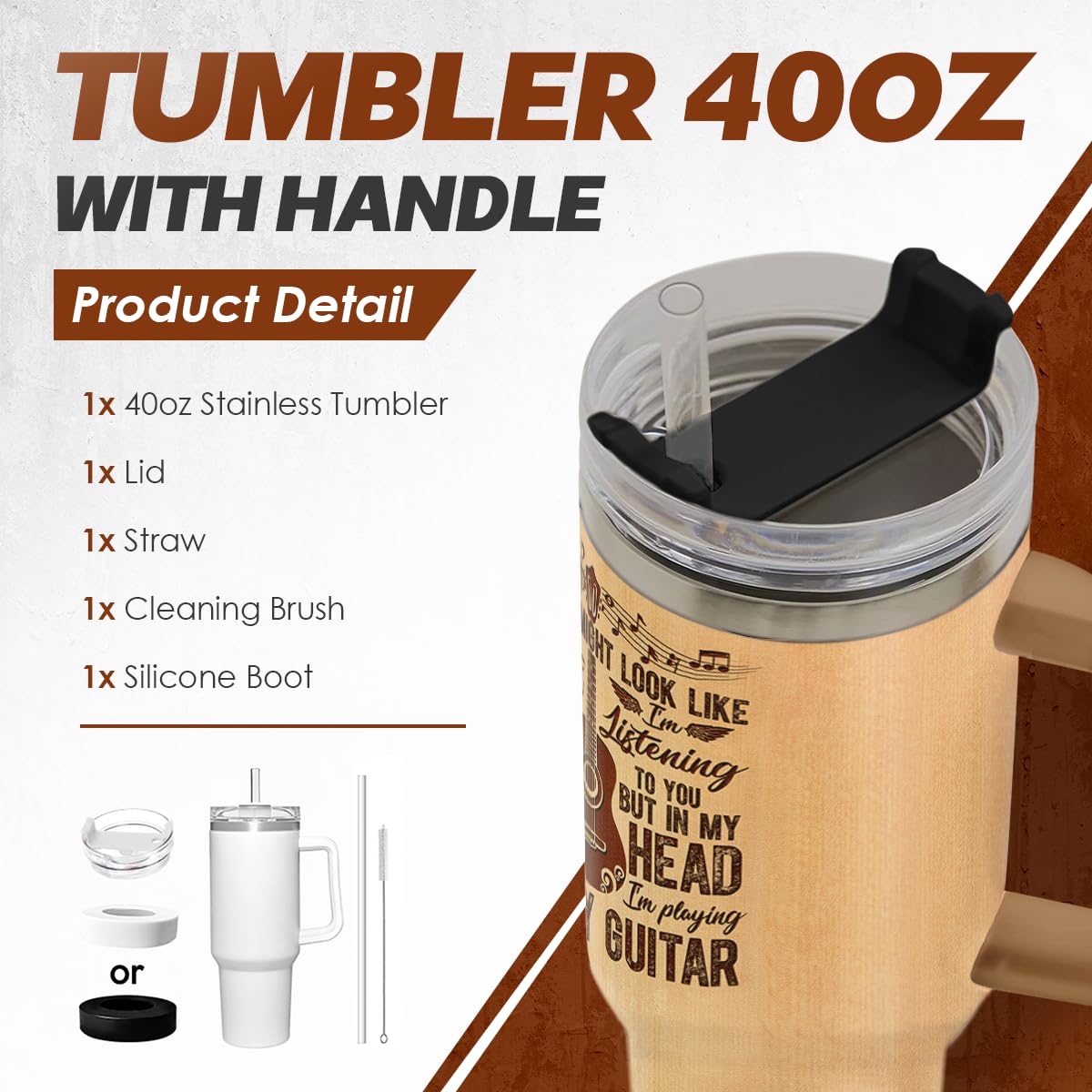 Taza SANDJEST 40oz con mango cómodo para oficina