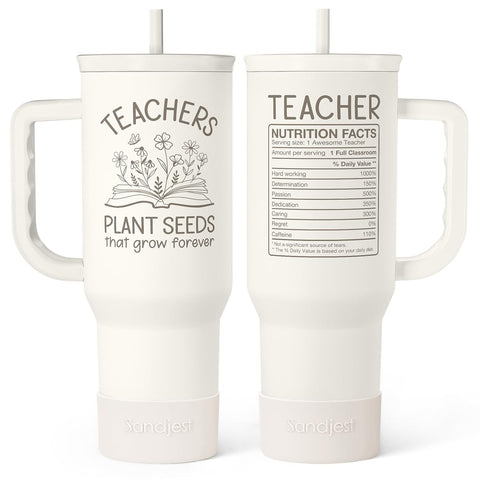 Taza termica SANDJEST 40oz con mango y pajilla para mantenerte hidratado durante el día.