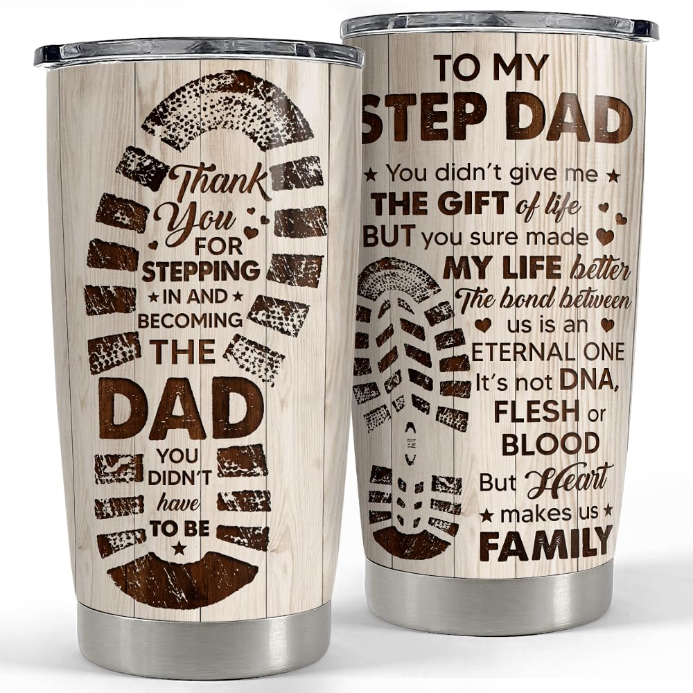 SANDJEST Tumbler 20 onzas, regalo ideal para padrastro con café caliente