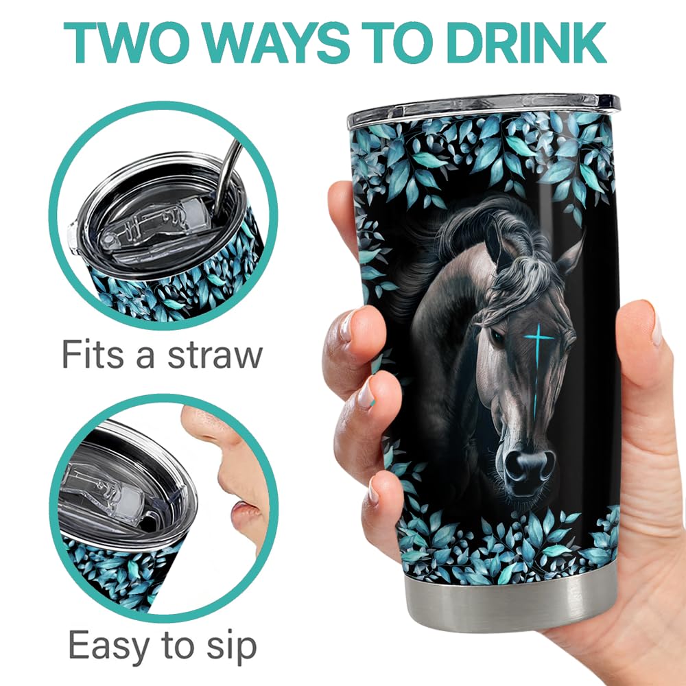SANDJEST tumbler 20oz, ideal como regalo para amantes de caballos