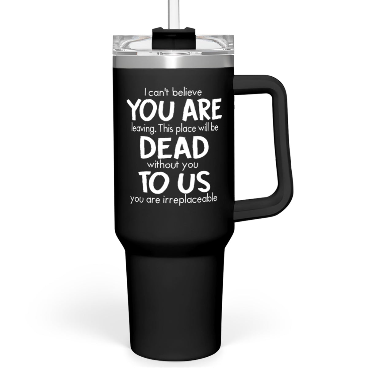 SANDJEST vaso térmico 40oz con asa y pajilla, ideal para la oficina.