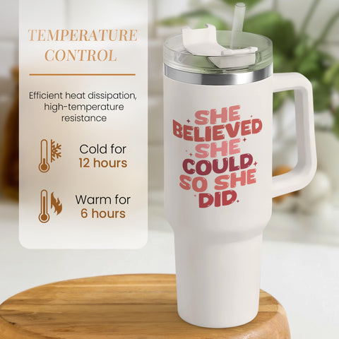 SANDJEST tumbler 40oz ideal para uso en oficina y viajes.