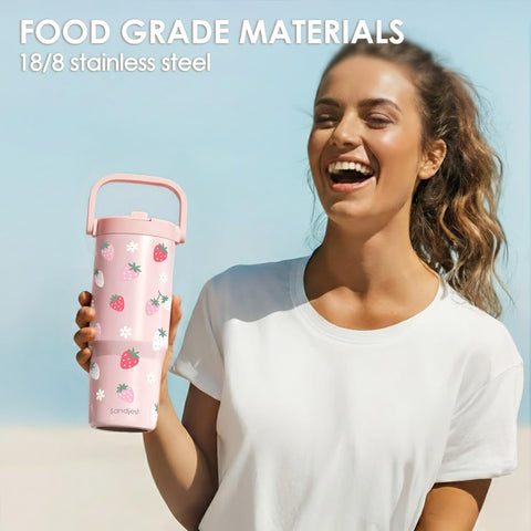 Sandjest tumbler apto para portavasos de coche, viaje cómodo.
