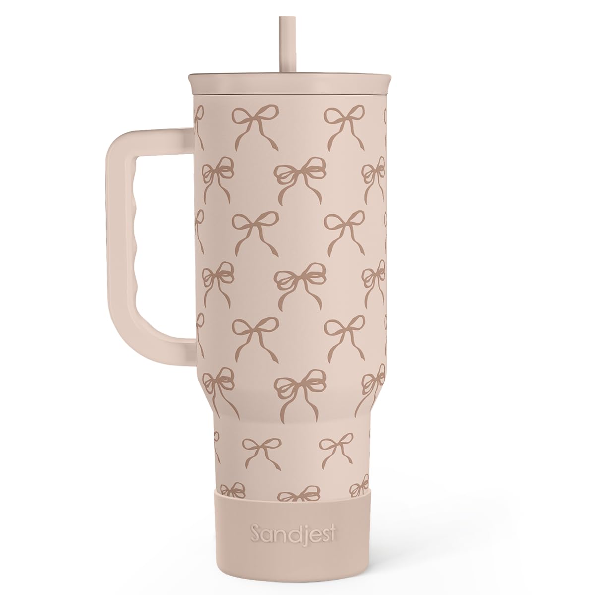 SANDJEST vaso con asa y pajilla, cómodo para transportar bebidas a diario.
