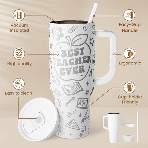 Sandjest vaso con mango ergonómico para bebidas frías y calientes.