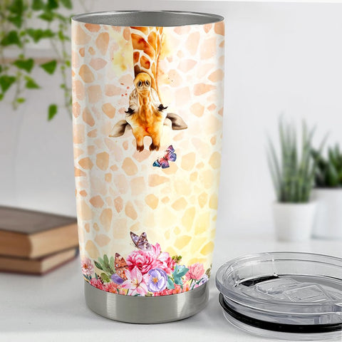 SANDJEST Giraffe 20oz acero inoxidable resistente para viajes.