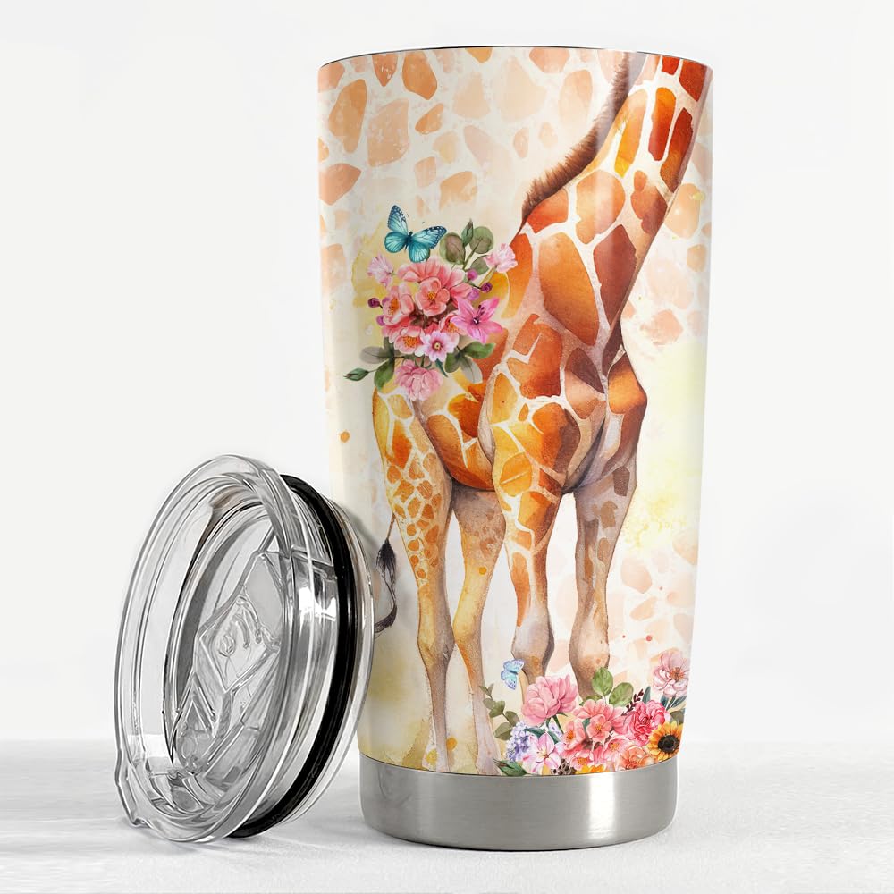 SANDJEST Giraffe 20oz aislamiento doble para bebidas frías o calientes.