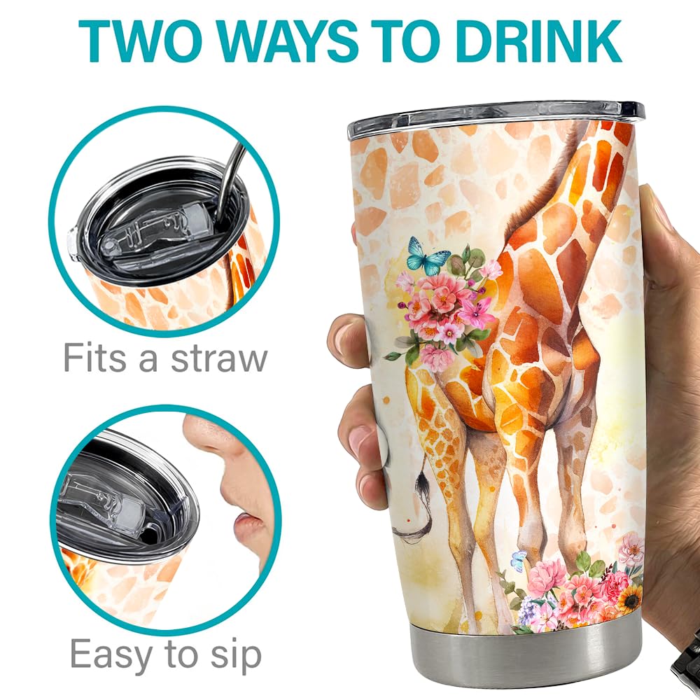 SANDJEST Giraffe 20oz regalo ideal para mujeres y adolescentes.