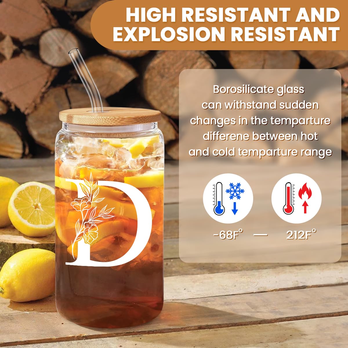 Vaso SANDJEST 16 oz para bebidas frías en oficina.