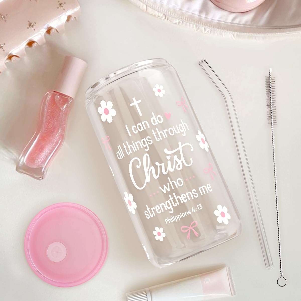 SANDJEST vaso cristal 16 oz para bebidas refrescantes con estilo.