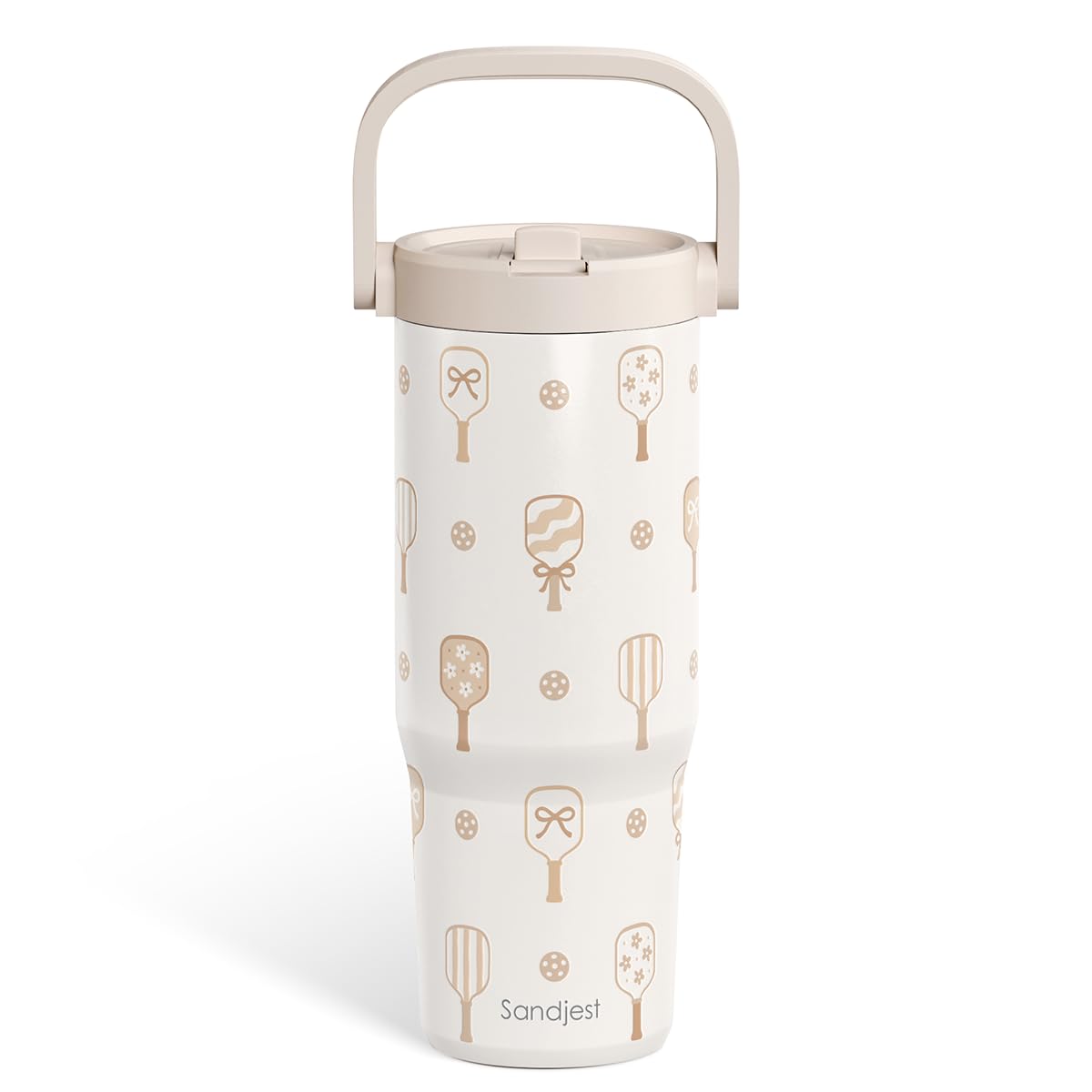 Vaso SANDJEST 30 oz con tapa de sorbete, ideal para llevar bebidas