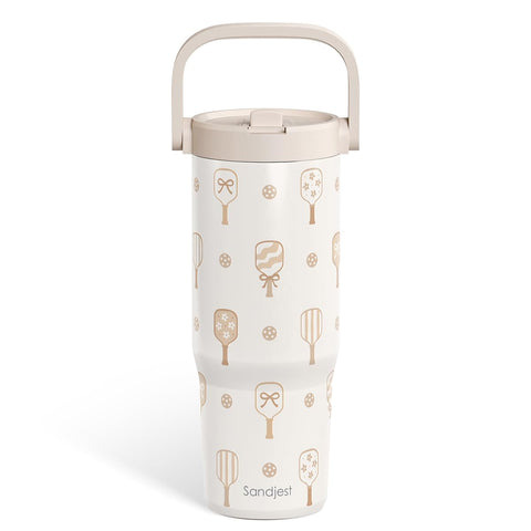 Vaso SANDJEST 30 oz con tapa de sorbete, ideal para llevar bebidas