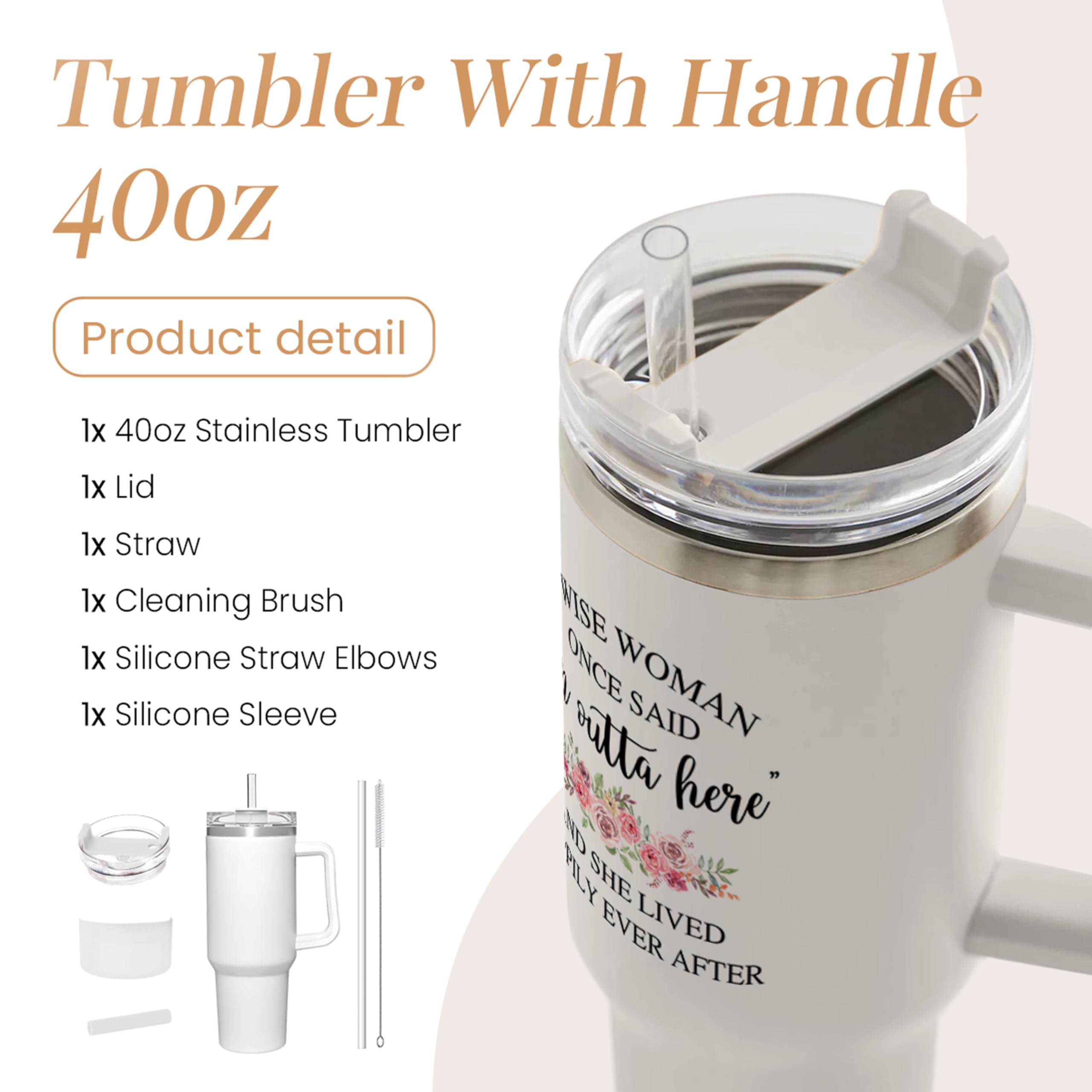 Vaso SANDJEST de 40 oz con asa, perfecto para casa o trabajo