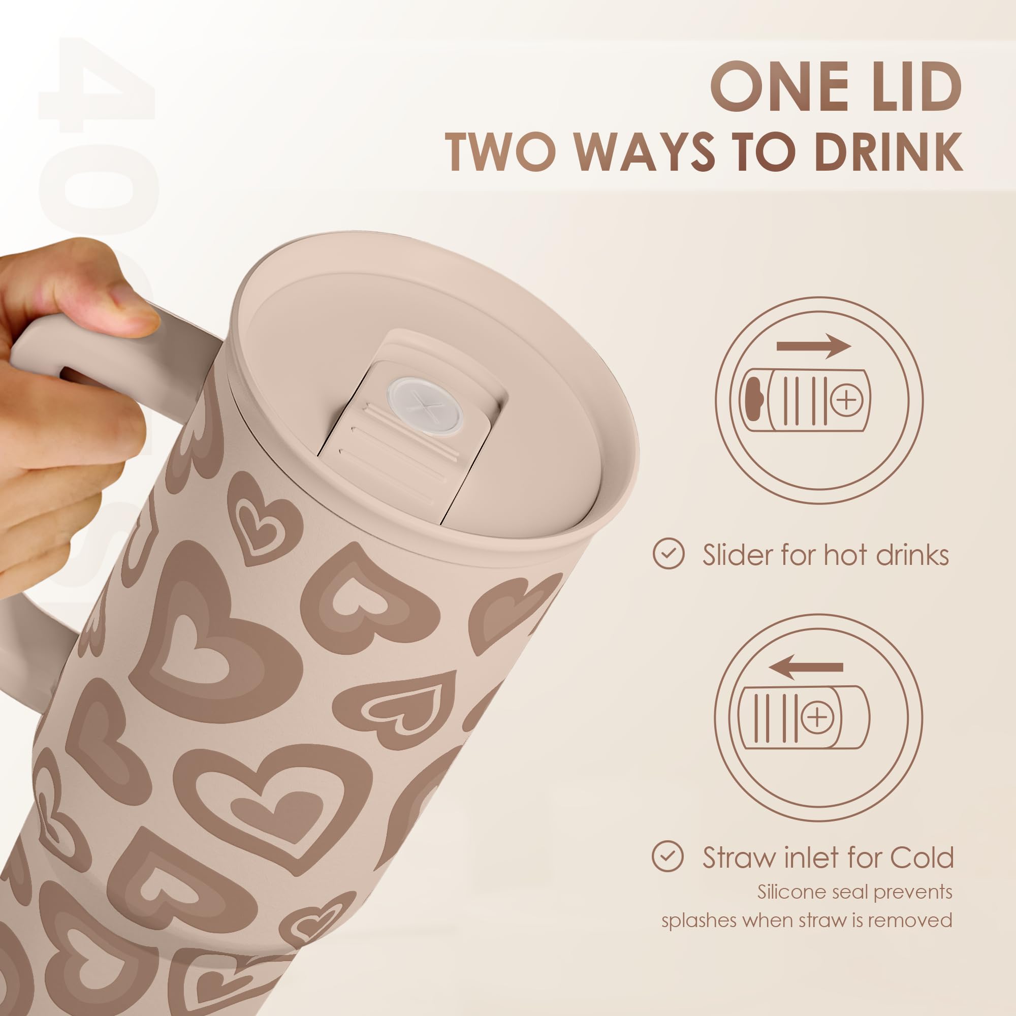 SANDJEST, vaso con asa ergonómica y pajilla cómodo para llevar