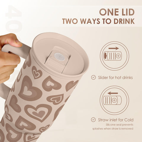SANDJEST, vaso con asa ergonómica y pajilla cómodo para llevar