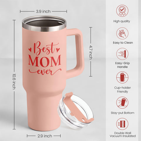 Vaso SANDJEST con asa ergonómica, fácil de llevar a casa, oficina o gimnasio.