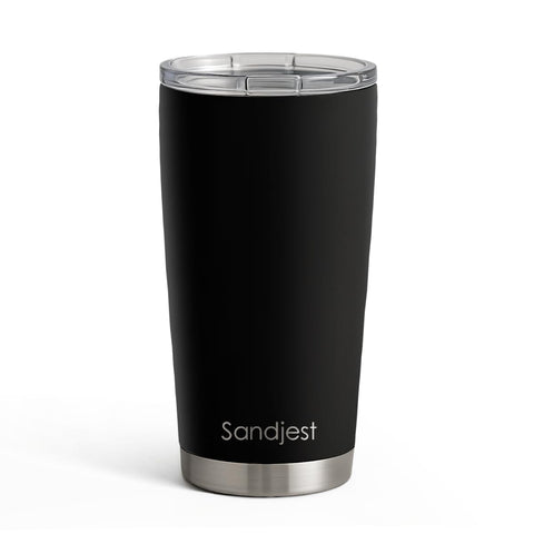 Vaso SANDJEST negro 20oz con doble pared para conservar la temperatura