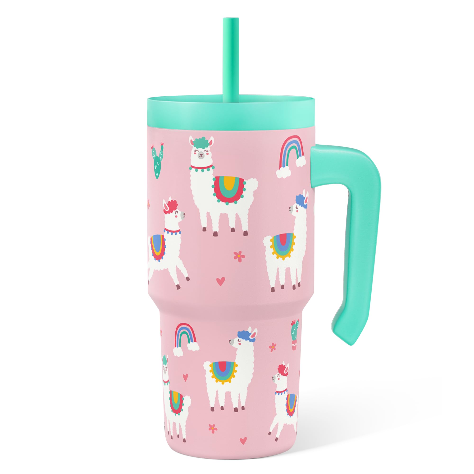 Vaso térmico SANDJEST 20 oz con asa, fácil de sostener para niños.