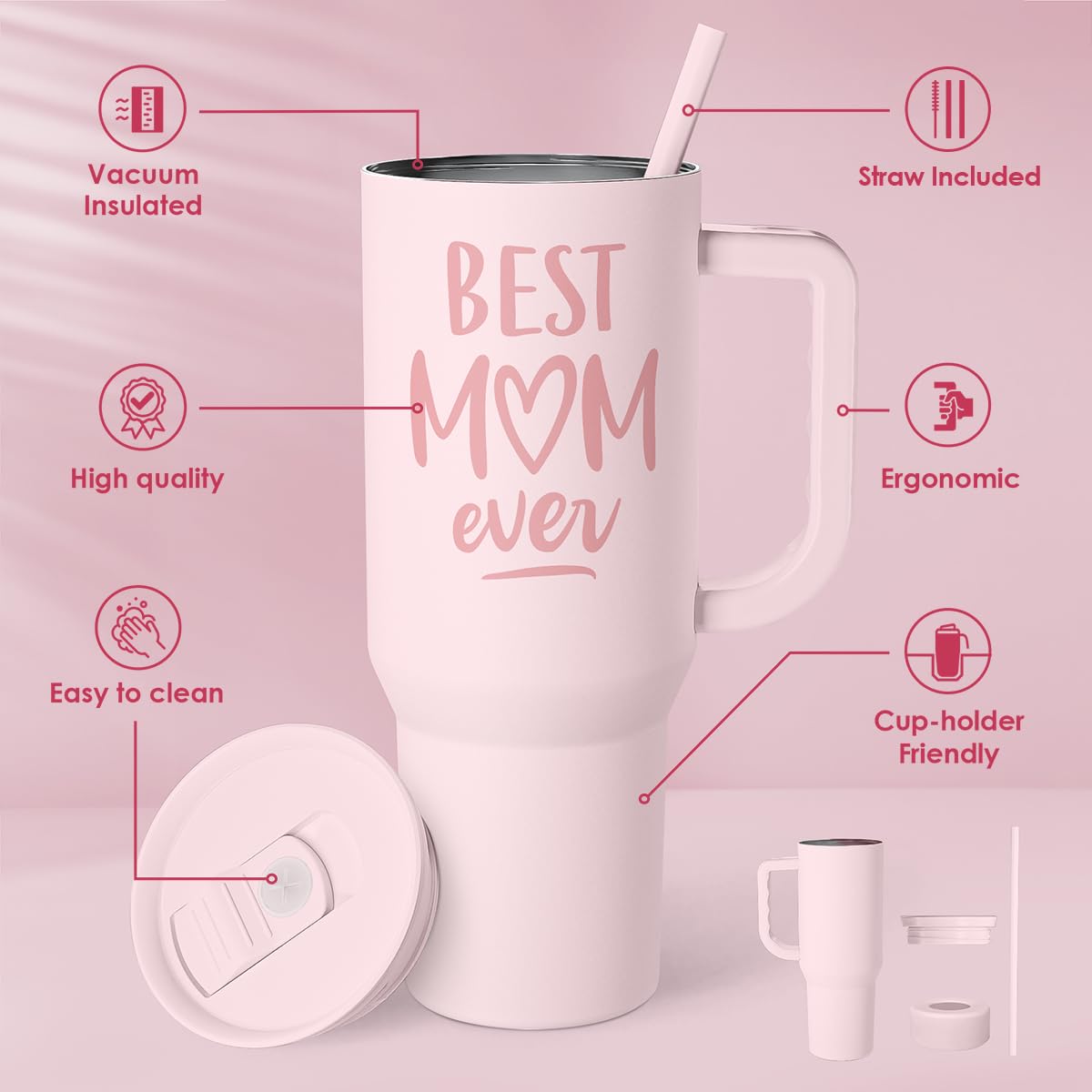 Sandjest vaso térmico de doble pared mantiene bebidas frías o calientes