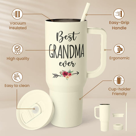 SANDJEST Vaso térmico con doble pared, mantiene fría o caliente.