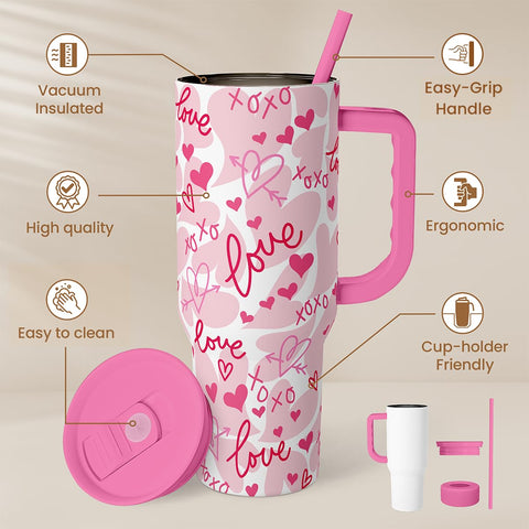 SANDJEST vaso térmico de acero inoxidable, mantiene bebidas frías o calientes.