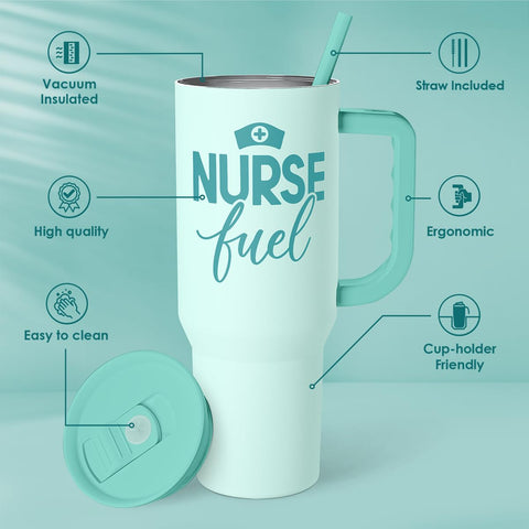 SANDJEST vaso termico de acero inoxidable con doble pared, ideal para todo el día.