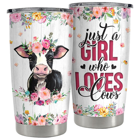 SANDJEST vaso térmico de acero inoxidable con vaca, para bebidas calientes o frías durante todo el día