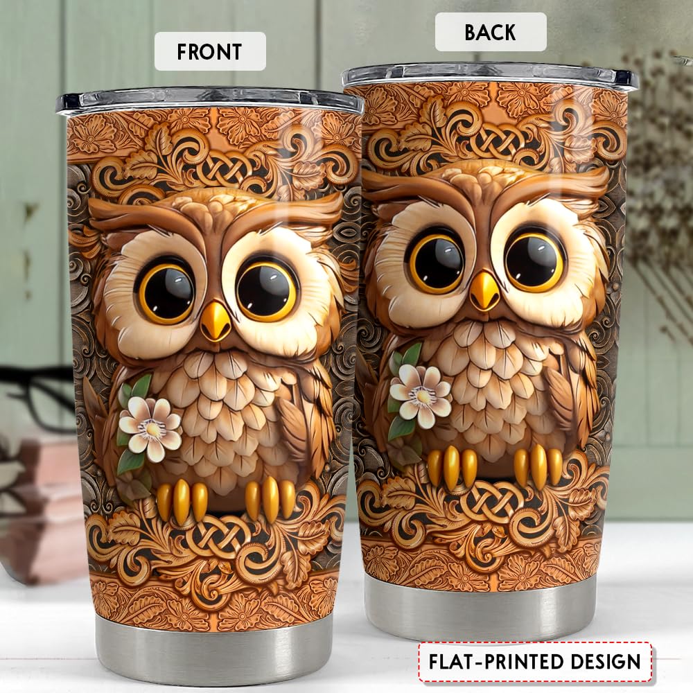 SANDJEST vaso térmico con búho, detalle artesanal para apreciarlo