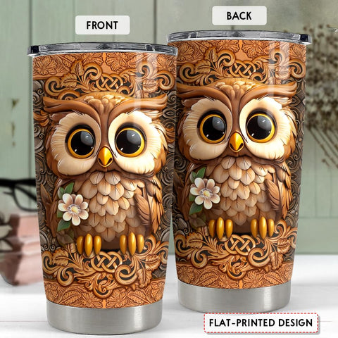 SANDJEST vaso térmico con búho, detalle artesanal para apreciarlo