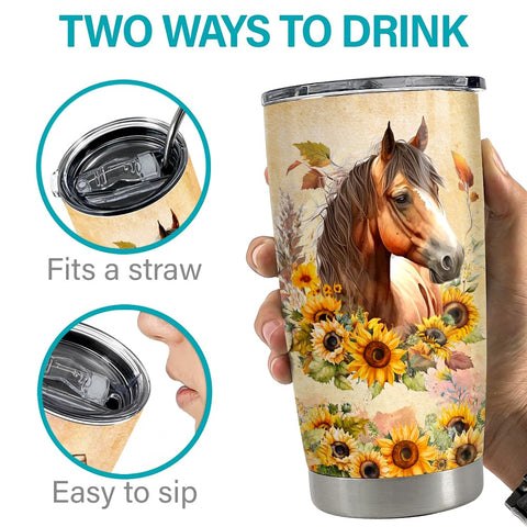 SANDJEST Vaso termico caballo regalo ideal, diseño versátil para entusiastas de la equitación.