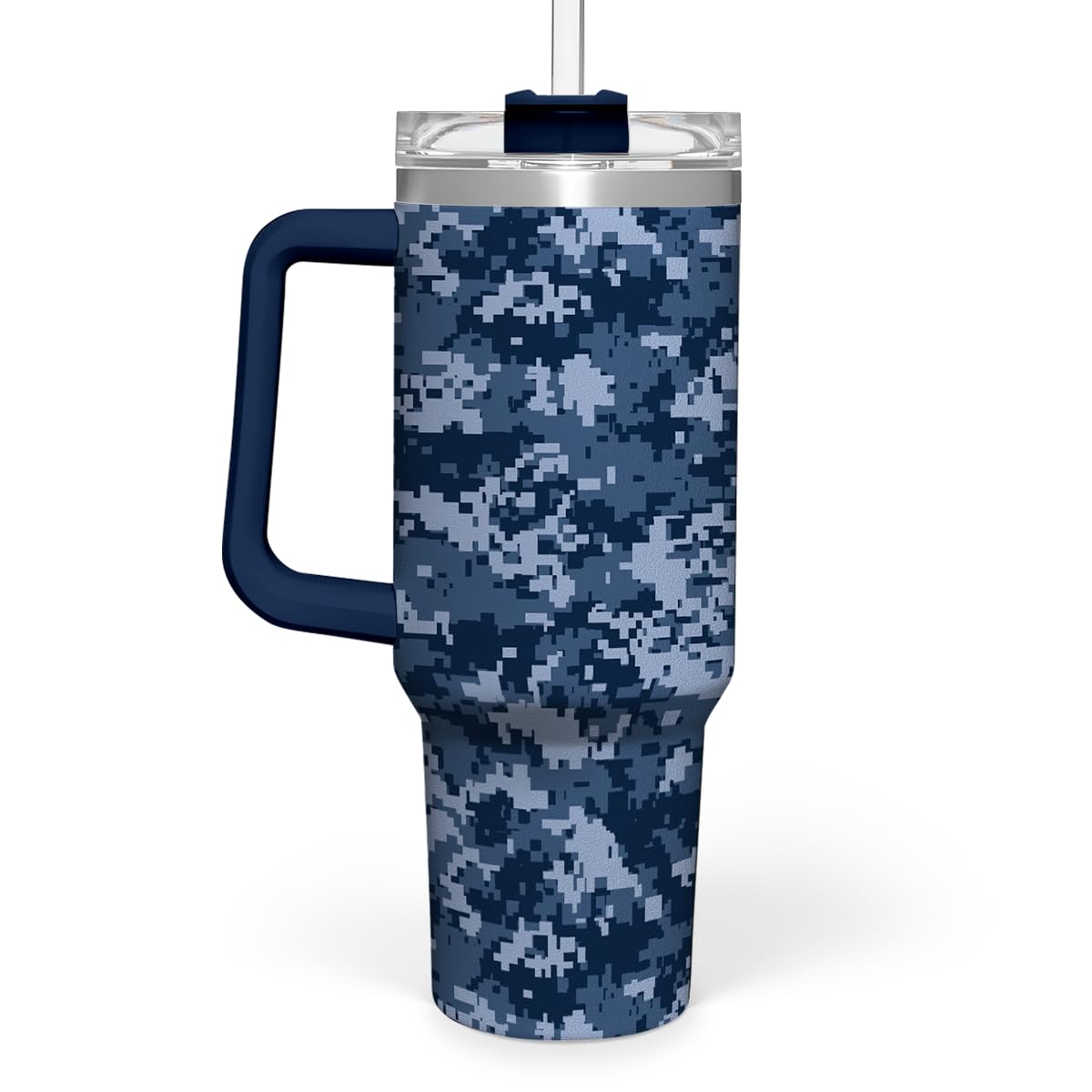 Vaso térmico SandJest camuflaje 40oz con tapa y pajilla, ideal para llevar