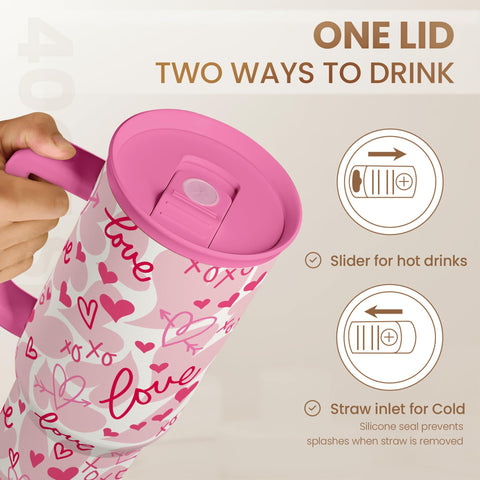 SANDJEST vaso de 40 onzas, ideal para sesiones largas.
