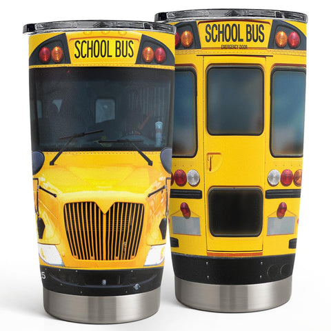 Vaso termico SANDJEST con conductor de autobus, ideal para café en ruta.