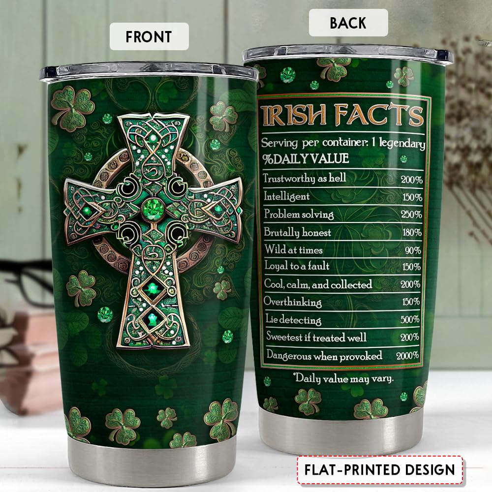Vaso térmico SANDJEST con datos irlandeses y cruz celta para regalos