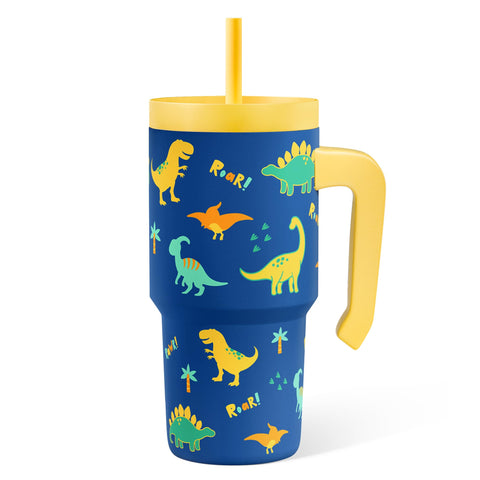 Vaso termico SANDJEST Dinosaurio con asa, fácil de sostener para niños