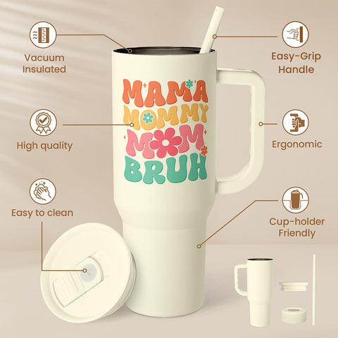 SANDJEST vaso termico doble pared de acero inoxidable, mantiene bebidas frescas.