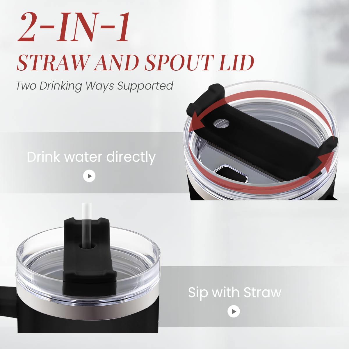 SANDJEST vaso termo ergonómico con mango cómodo para transporte diario