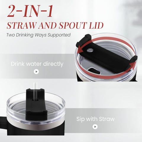 SANDJEST vaso termo ergonómico con mango cómodo para transporte diario
