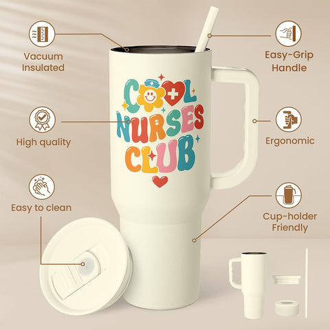 Sandjest vaso termico con mango ergonómico para llevar fácilmente.