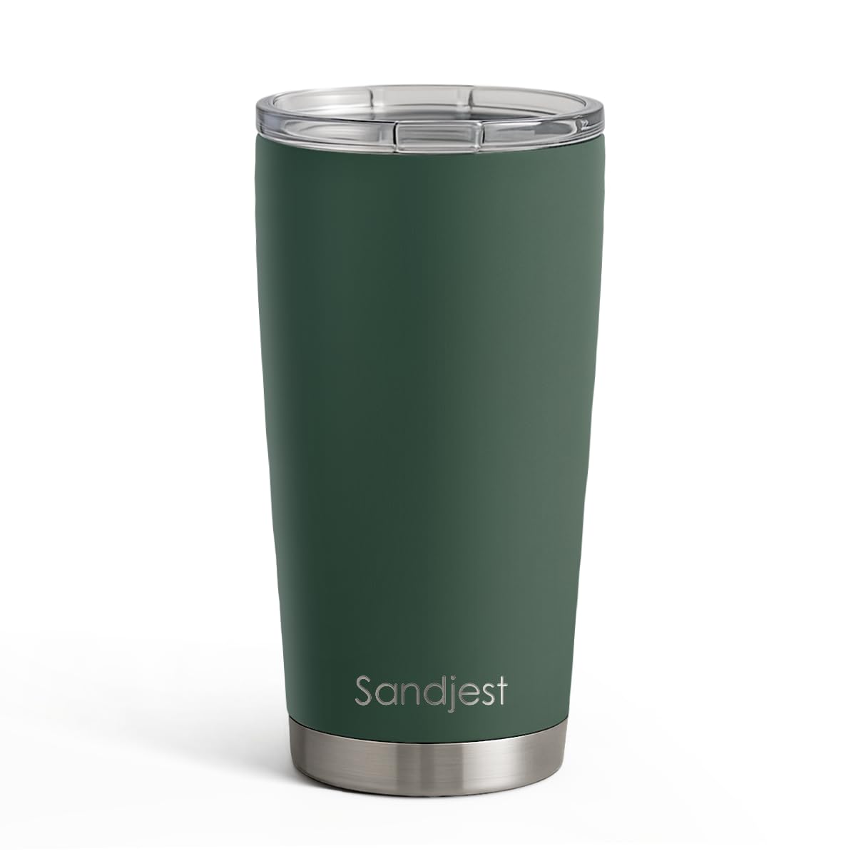 Vaso térmico SANDJEST verde oscuro 20oz, mantiene bebidas a temperatura.