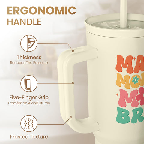 SANDJEST vaso de viaje 40oz, ideal para café o agua durante el día.
