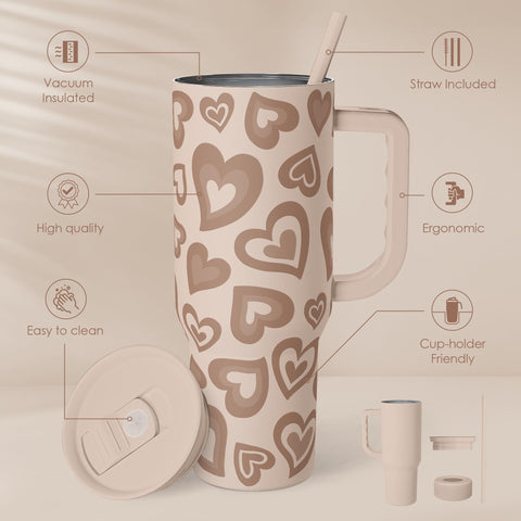 SANDJEST, vaso viajero de acero inoxidable con tapa deslizante para movilidad