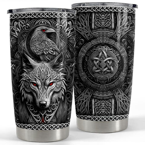 SANDJEST Viking Cup 20oz, frente: diseño llamativo para uso diario